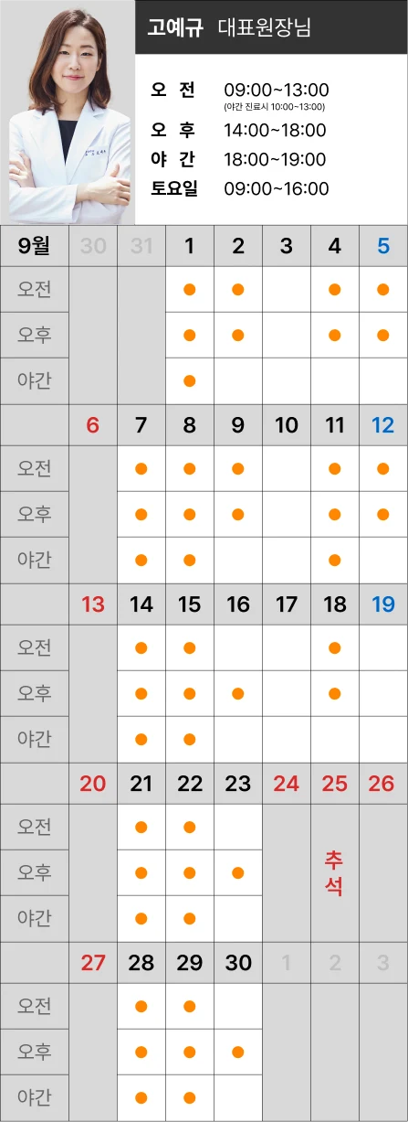 진료시간표